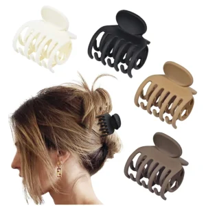 4Pcs Small Hair Claw Clips for Women Double Row Teeth Medium Hair Claws Girls Hairpins for Thin Hair Fashion Hair Accessories
