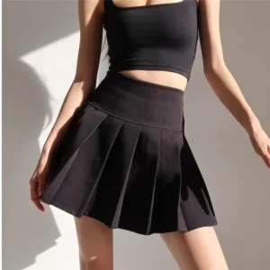 Mini Skirts Womens 2024 Summer Japanese School Pleated Skirts High Waist Kawaii Cute Skirt Uniform Harajuku