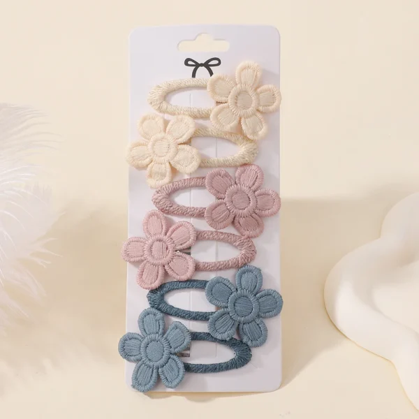 6Pcs Cute Baby Girl Hair Clips Daisy Flower Kids Hairpins Princess Barrette Child Hair Accessories Spring Korean Style Hairgrips - Image 2