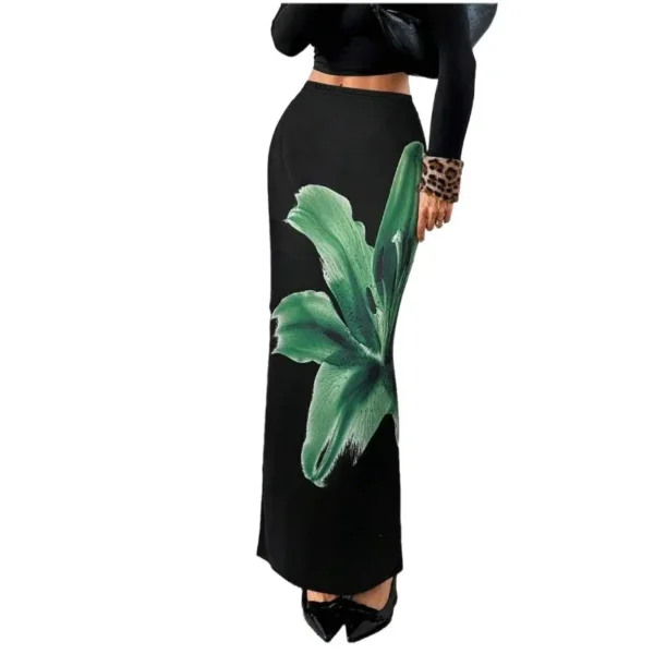 Fashion New Summer Long Flower Skirt Faldas Largas Sexy Knit Pencil Skirts Womens Jupe Longue Bohemian Saia Longa Long Skirt - Image 5