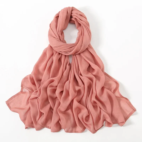 2 Pcs Set Viscose Hijab Matching Color Jersey Cap Plain Cotton Modal Muslim Women Scarf Soft Shawl Turbante Femenino - Image 5