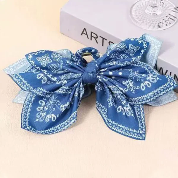 1pcs bohemian versatile unique hair clip, red cashew flower bow grab clip sweet shark clip resort ponytail clip fashion headwear - Image 6