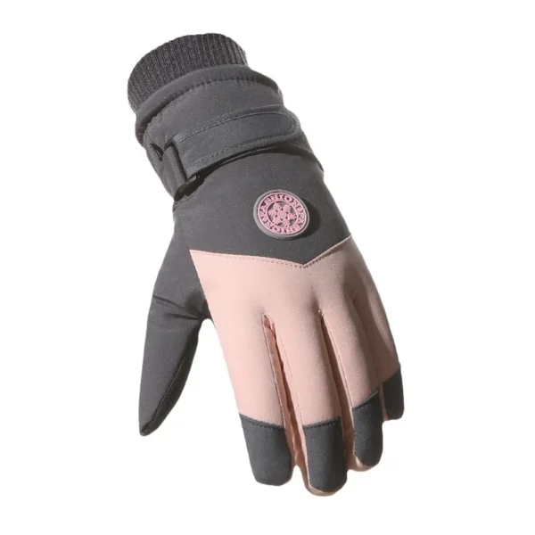 Winter Unisex Snowboard Ski Gloves PU Leather Non-slip Touch Screen Waterproof Motorcycle Cycling Fleece Warm Snow Gloves - Image 5