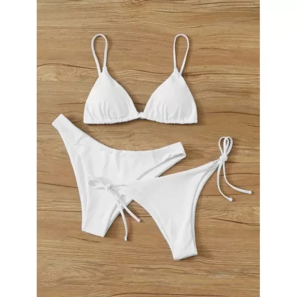 3 Pieces Bikini Set Women Push Up Swimsuit with 2 Bottoms Low & Mid Waist Adjustable Straps Summer Beachwear Bathing Suit 2025 - Image 2