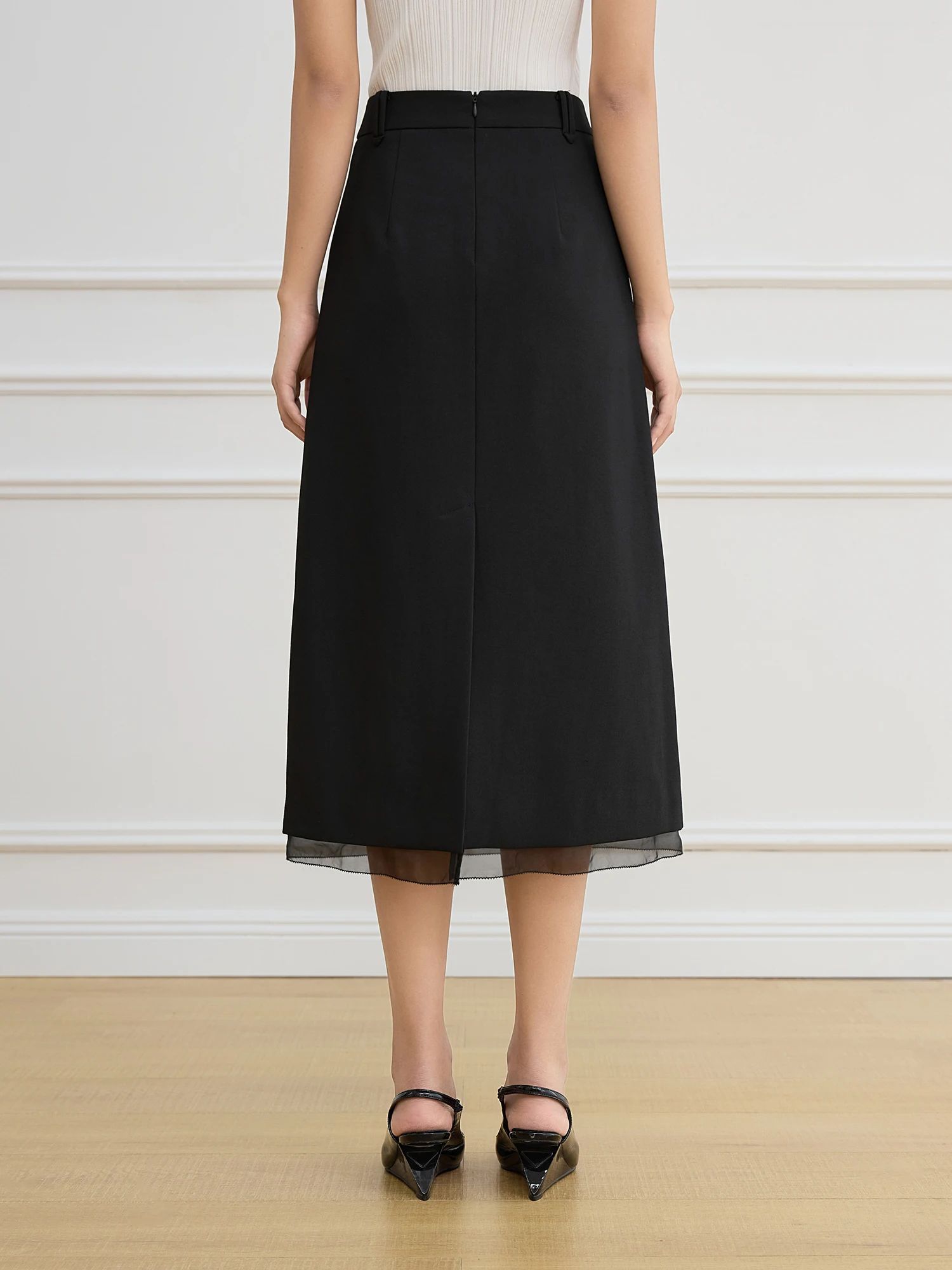 FSLE French Hepburn Style Straight Long Elegant Skirt for Women 2025 Spring New Design All-match Skirt Office Lady 25FS11072 - Image 2