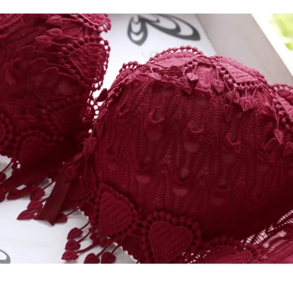 Women Lace Bra Sets Flower Printed Underwear Suit Sexy Lady Ultra-Thin Lingerie Comfortable Push Up Brassiere Outfit - Image 5