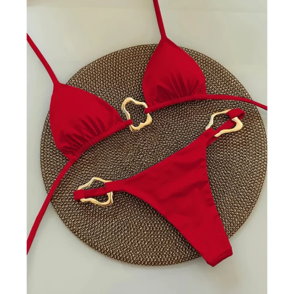Halter Micro Bikini 2025 Women Swimsuit Solid Swimwear Thong Bikinis Set Brazilian Beach Wear Bathing Suit Biquini Female - Image 4