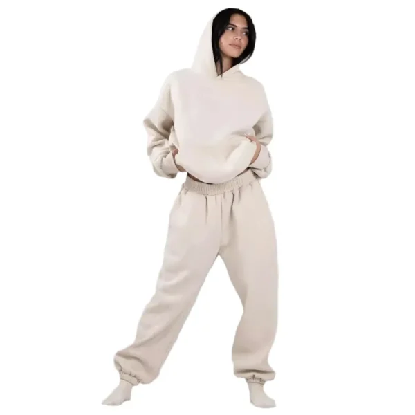 Comfrt New In Matching Sets Tracksuit Women Hoodies Pullover Solid Pocket Sweatshirts High Waist Pencil Pant Matching Jogger Set - Image 4