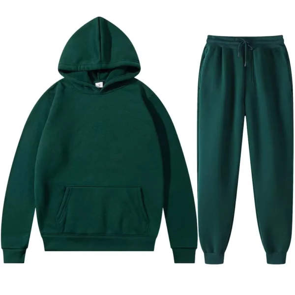 Men's Ms. Autumn and Winter New Solid Color Hoodie+pants Two-piece Set Couple style Fashionable Casual Sports Set Size S-3XL - Image 5