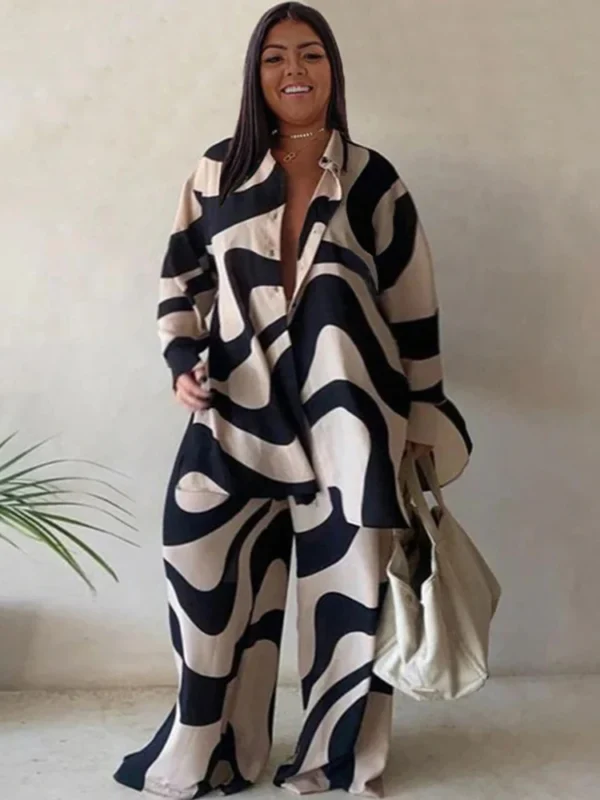 2 Piece Sets Outfits Loose T-shirt Long Pants Casual Elegant Woman Sets Female Fashion Suits Plus Size Free Shipping Wholesale - Image 3
