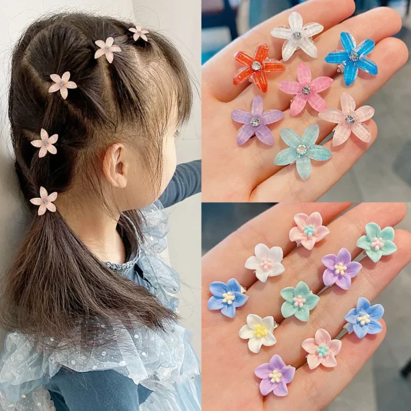 10PCS/Lot Wedding Bridal Hair Claws Girls Small Cute Crystal Flowers Metal Hair Clips Women Mini Headwear Hair Accessories - Image 4