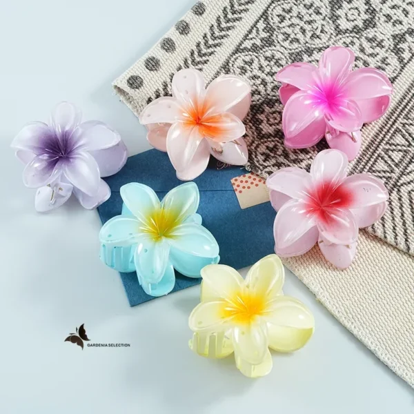 8CM Oversized Flower Acrylic Hair Clip Gradient Pattern Women's Sweet Hair Beach Resort Claw Crab Clip Hairpin Headgear - Image 3