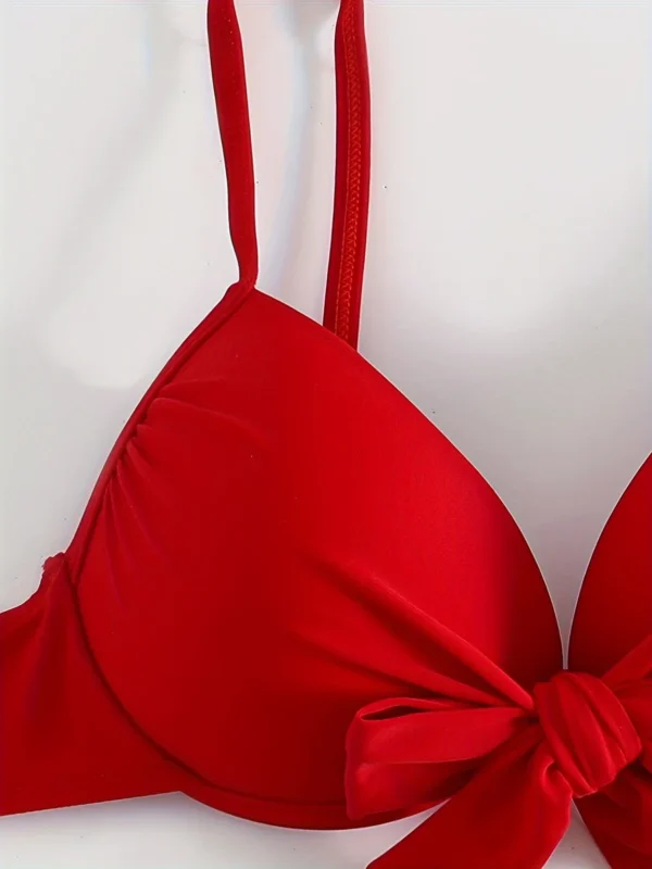 Knotted Underwired Bra Cup Bikini Women Swimsuit Female Swimwear Two-pieces Bikini Set Push Up Bikinis Bathing Suit Swim - Image 2