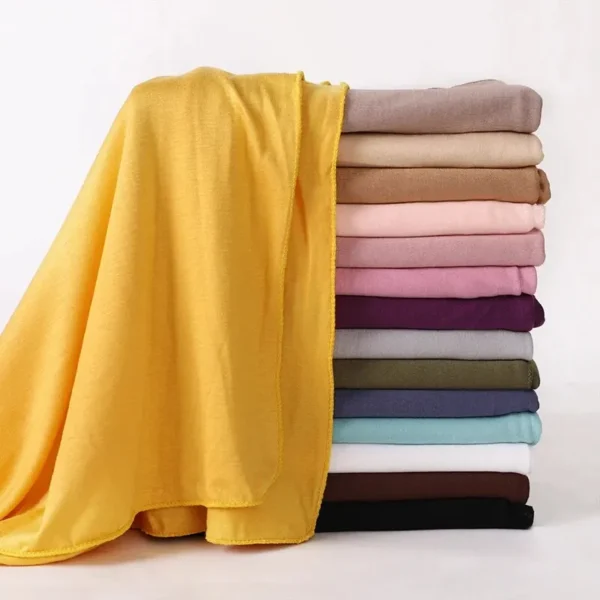 Modal Cotton Jersey Hijab Scarf Long Muslim Shawl Plain Soft Turban Tie Head Wraps For Women Africa Headband 170x60cm - Image 2