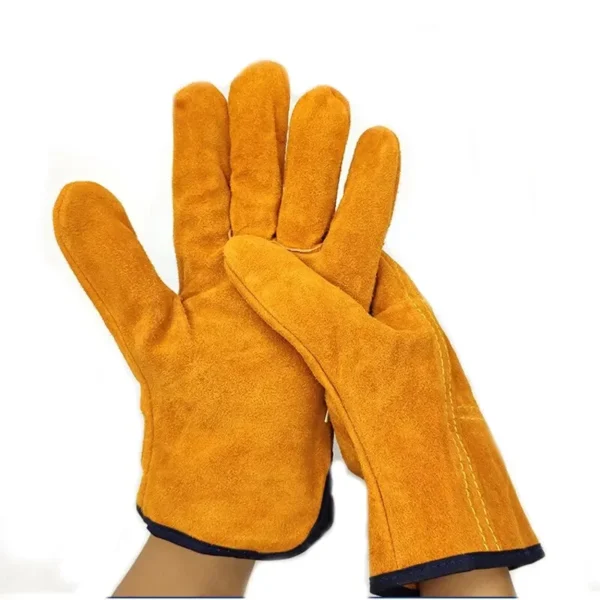 Men Work Gloves Soft Cowhide Driver Hunting Driving Farm Garden Welding Security Protection Safety Mechanic Glove - Image 5
