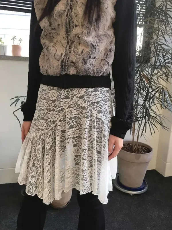 Japanese Vintage Jacquard Lace Skirt Pants Women High Waist Layered Skirt Y2k Asymmetrical Skirt 2025 Spring Clothing - Image 4