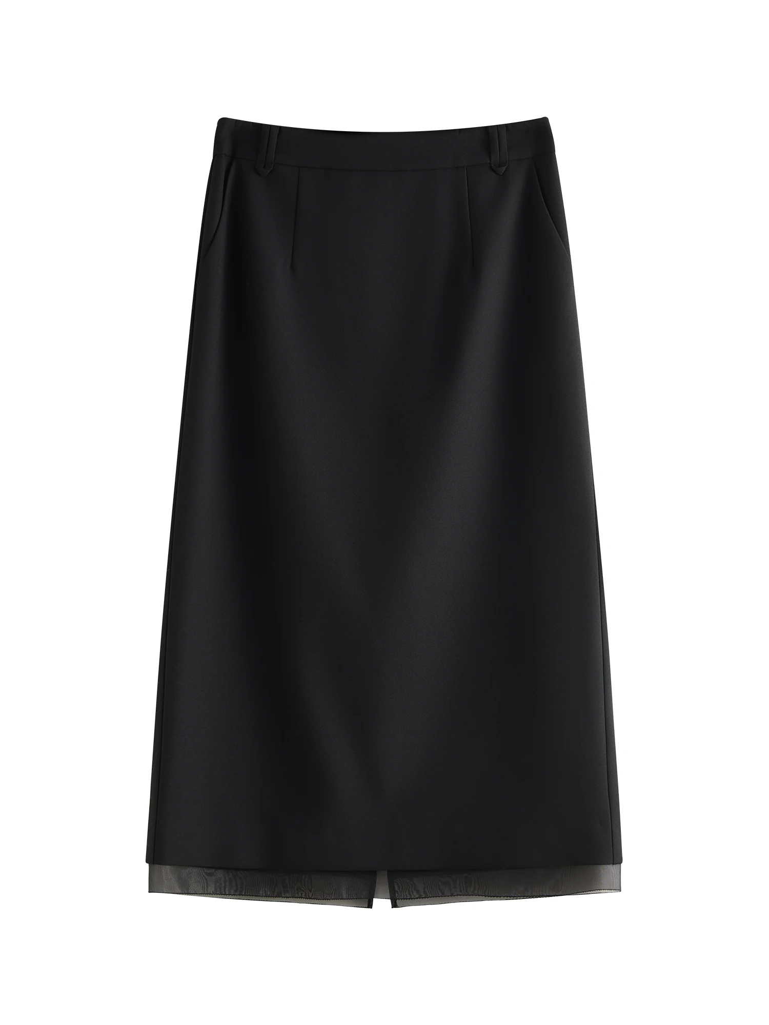 FSLE French Hepburn Style Straight Long Elegant Skirt for Women 2025 Spring New Design All-match Skirt Office Lady 25FS11072 - Image 5