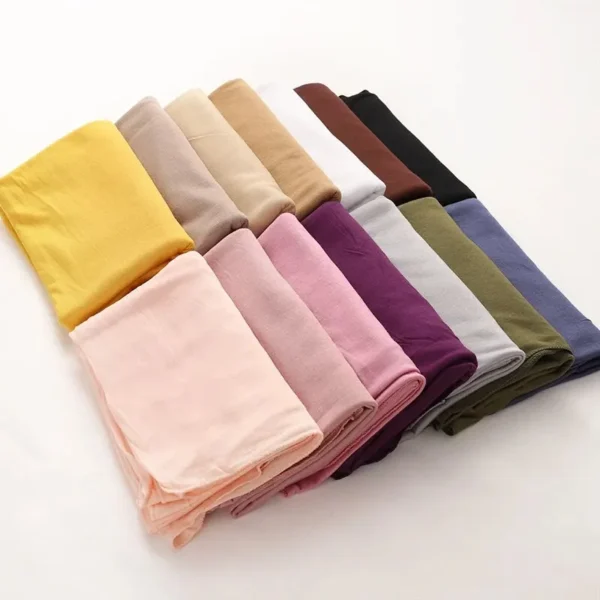 Modal Cotton Jersey Hijab Scarf Long Muslim Shawl Plain Soft Turban Tie Head Wraps For Women Africa Headband 170x60cm - Image 5