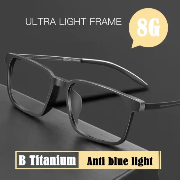 Blue Light Blocking Reading Glasses Men Women Ultralight TR90 Titanium Alloy Optical Frame Eyeglasses Square Eyewear - Image 3