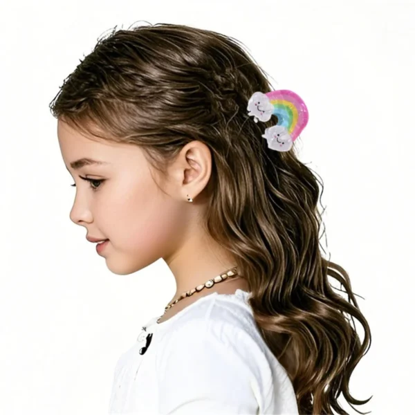 Cartoon Rainbow Cloud Star Hair Claw Clips for Girls Small Acrylic Hair Clips Strong Hold Nonslip Delicate Hair Accessories - Image 2