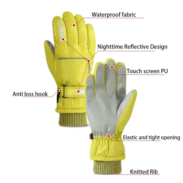 Men's AND WOMEN'S Professional Winter Warm Skiing Gloves, Warm Snow Gloves, Waterproof Motorcycle Gloves, Smile 506 Touch Screen - Image 5