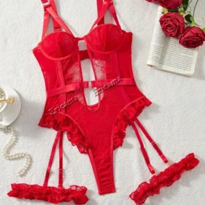 Plus Size Sexy Bra Set Women's Sexy Lingerie Babydoll Intimates Underwear Bra Panties Set G-string Garter Belt Sexi Lenceria