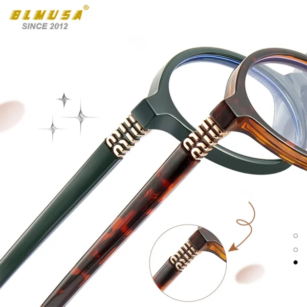 BLMUSA Retro Anti Blue Ray Photochromic Myopia Glasses Women Oval Small Frames Prescription Glasses Pop Classic Reading Glasses - Image 2