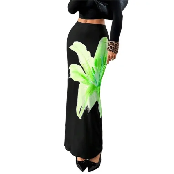 Fashion New Summer Long Flower Skirt Faldas Largas Sexy Knit Pencil Skirts Womens Jupe Longue Bohemian Saia Longa Long Skirt - Image 6