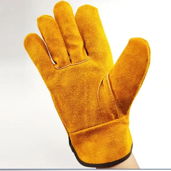 Men Work Gloves Soft Cowhide Driver Hunting Driving Farm Garden Welding Security Protection Safety Mechanic Glove - Image 2