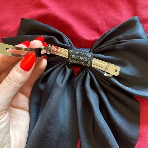 Women Girl Large Bow Hairpin Korean Headbands for Women Big Bowknot Barrettes Wedding Solid Color Ponytail Clip Hair Accessories - Image 4
