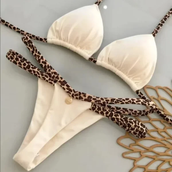 New Bikini Women Swimsuit Beach Vacation Swimwear Leopard Printed  Bikini Set Beachwear Swimsuit Thong Bathing Suit Biquinis