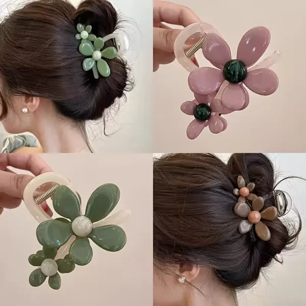 1 elegant floral hair clip for women - perfect for fixing half height hairstyles, decorating wigs, and fashionable hair clips - Image 3