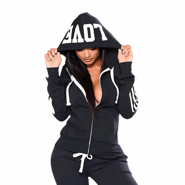 Autumn New Style Woman Tracksuit Zipper Hoodies Sweatpants Urban Casual Fashion Sportswear 2 Piece Set Ladies Sexy Jogger Outfit - Image 2