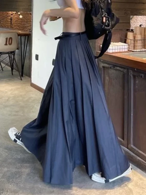 Skirts Women Spring Pleated Floor Length Solid Simple Classic Graceful Popular Newly Young Stylish Cool Korean Style Hot Sale - Image 5