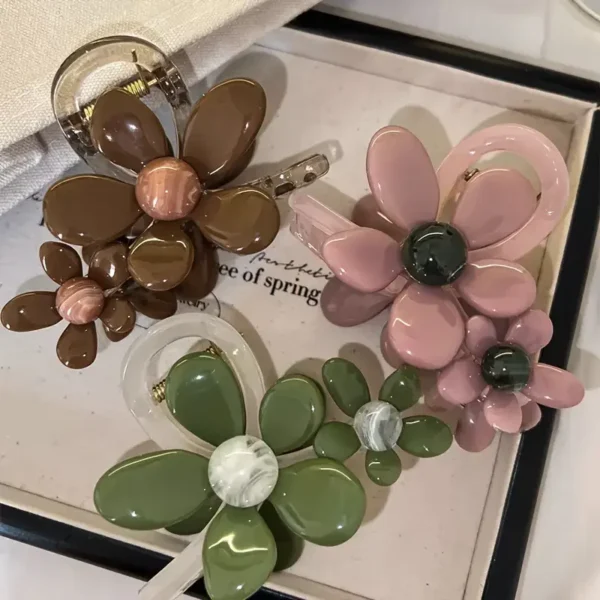 1 elegant floral hair clip for women - perfect for fixing half height hairstyles, decorating wigs, and fashionable hair clips - Image 2