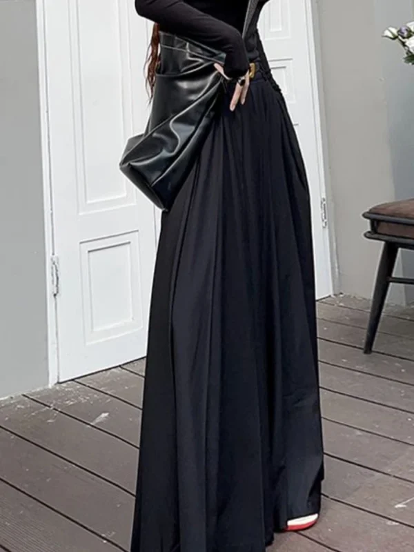 Skirts Women Spring Pleated Floor Length Solid Simple Classic Graceful Popular Newly Young Stylish Cool Korean Style Hot Sale - Image 4