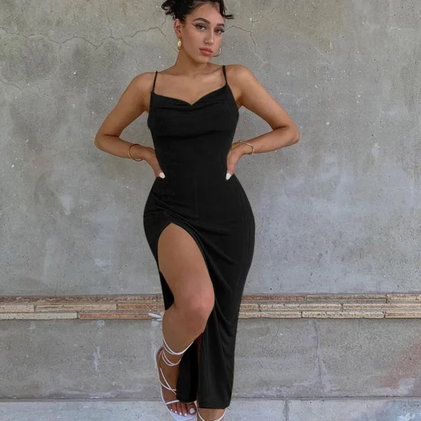 Women summer dress 2025 new  strapless tops high-end  base dress knitted long dress vestidoes clothing - Image 4