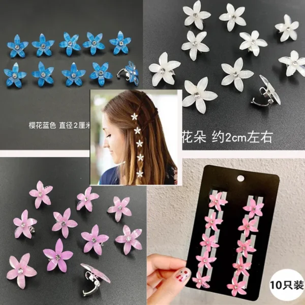 10PCS/Lot Wedding Bridal Hair Claws Girls Small Cute Crystal Flowers Metal Hair Clips Women Mini Headwear Hair Accessories - Image 5