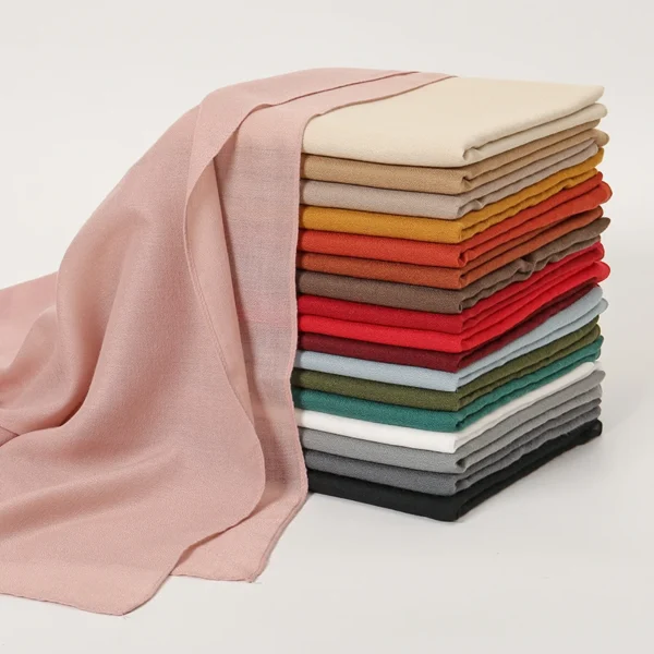 New Cotton Linen Hijab Scarf For Women Femme Musulmane shawls Kebaya Women's Hijab Headscarf Wrap Stoles Solid Islamic Headband - Image 2