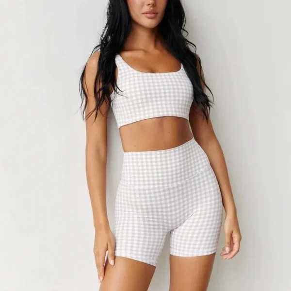 HANRAN Matching Workout Set - 2025 Trendy Fitness Bra & Yoga Pants with Built-in Cups - Image 3