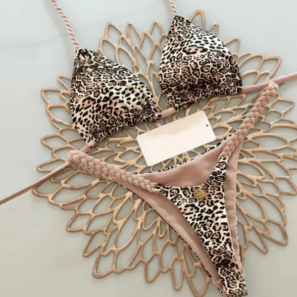 New Bikini Women Swimsuit Beach Vacation Swimwear Leopard Printed  Bikini Set Beachwear Swimsuit Thong Bathing Suit Biquinis - Image 5
