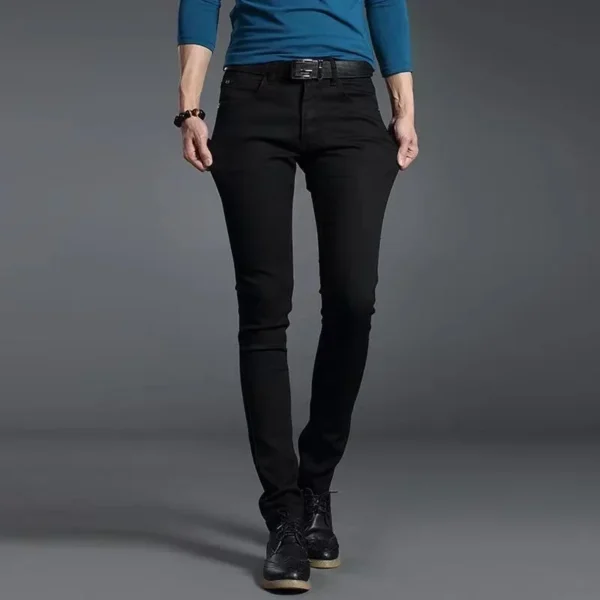 Men New Fashion Black Blue Denim Jeans Men Slim Fit Denim Pants Cotton Stretch Trousers Classic Daily Pencil Pants - Image 4