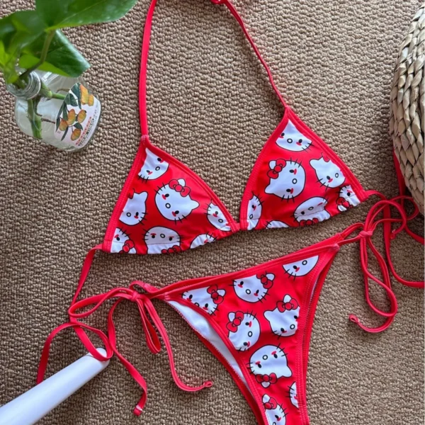 New Hello Kitty Bikini Set 11 Colors Cute Sanrio Swimwear for Girls - Image 2