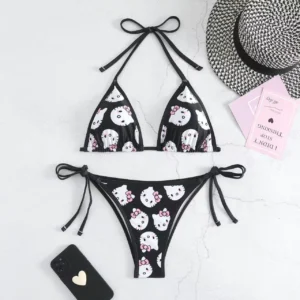 New Hello Kitty Bikini Set 11 Colors Cute Sanrio Swimwear for Girls