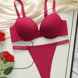 Viomisha Women Bra and Undewear Set Sexy Lingerie Outfit Underwire Bras and Panty Sets Push Up Bra and Comfortable G-string Suit