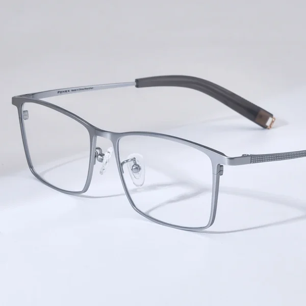 FONEX Titanium Glasses Frame Men New Brand Design Square Eyeglasses High-end Quality Ultralight Japanese Business Eyewear 85874 - Image 2