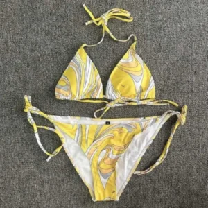 Brand Bikini Fashion Swimsuit For Women Designer Bikini Swimwear Chest Gathered Slim Fit Two Pieces Beachwear  Summer Bikini