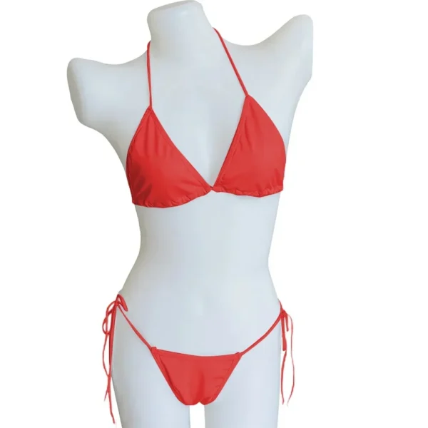 Swimsuit Micro-Bikinis Women BreathableSwimwear High Cut Bathing Suits Push Up Biquinis Bandage Beachwear Solid Bikini Sets - Image 3
