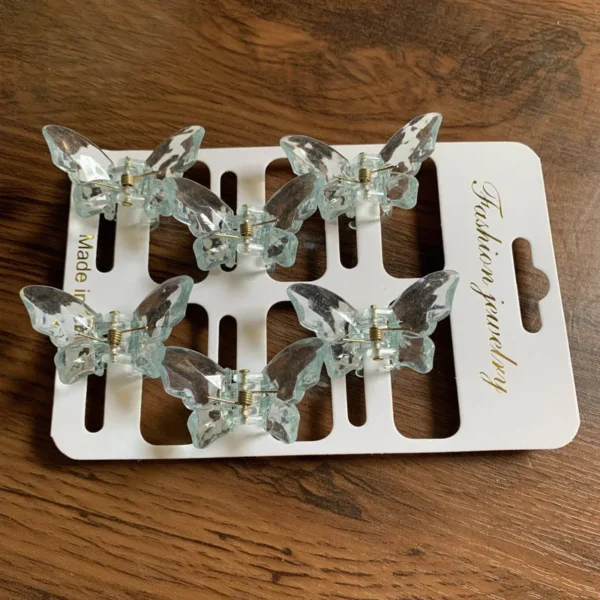 6Pcs/set Mini Colorful Transparent Haircrab Butterfly Small Hair Claw Clip Sweet Clamps Side Barrettes Hair Accessories Gift - Image 2