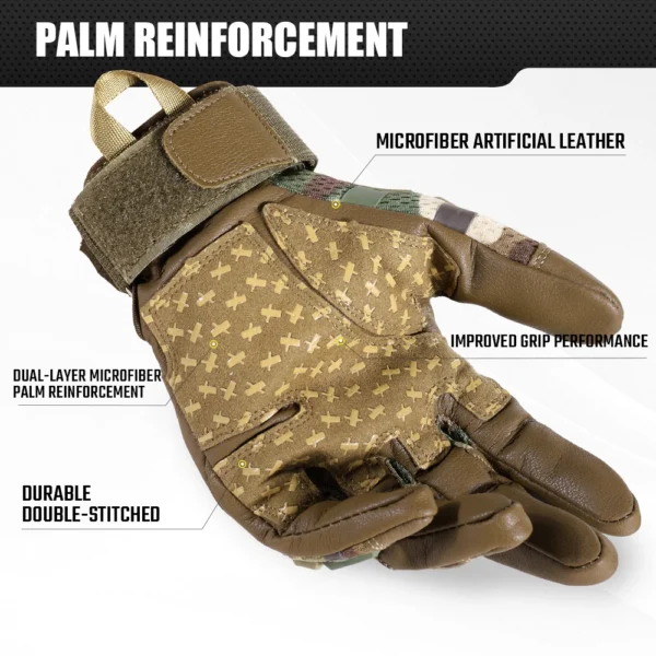 Touch Screen Cycling Gloves PU Leather Tactical Airsoft Hunting Shooting Hiking Bicycle Outdoor Sport Riding Bike Protective Men - Image 4